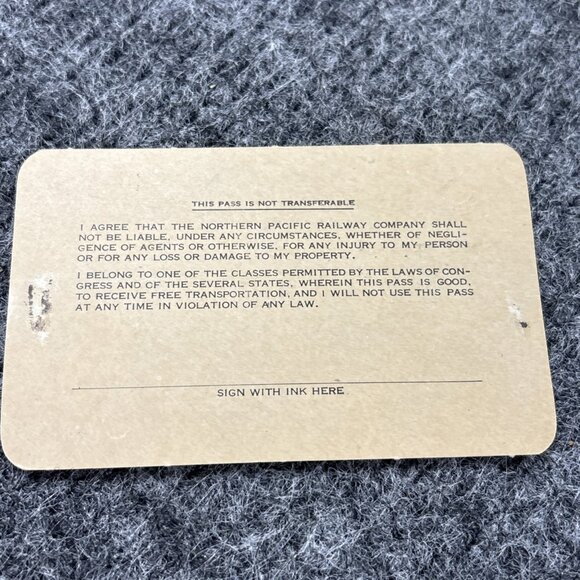 1923 Northern Pacific Railroad Pass #L2693 Railroad Passenger Agent - Picture 4 of 8